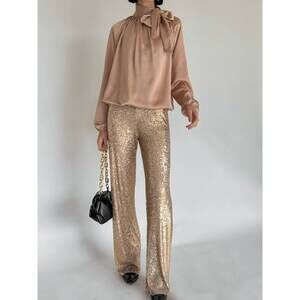 NEW ASTRID sequin pant in gold